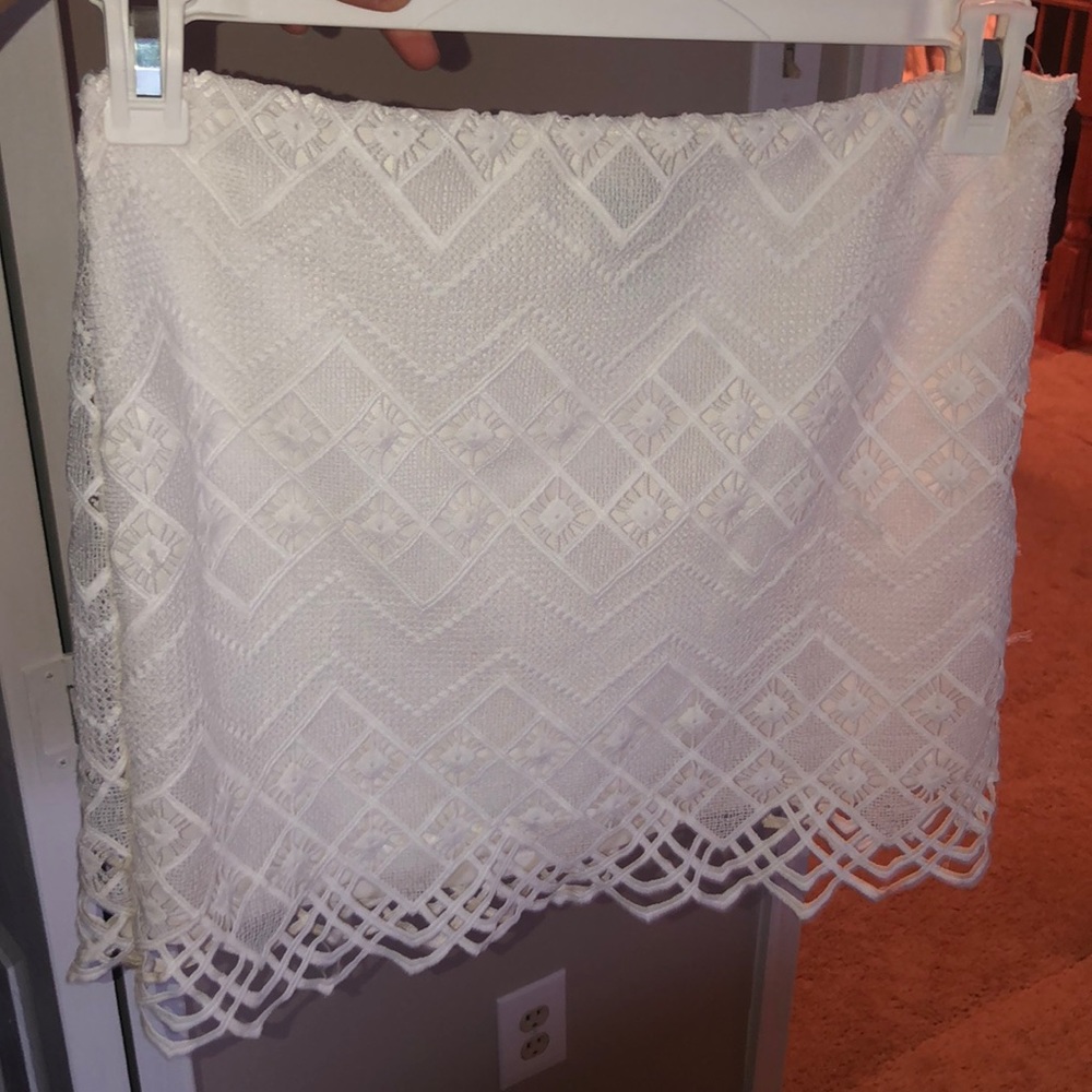 White mini skirt